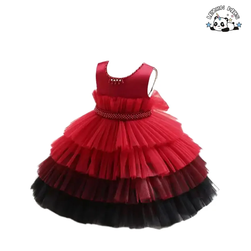 LEZONKIDS - Children's Dress Cake Princess Dress Girl Baby's First Birthday Party Girls Dress for Church